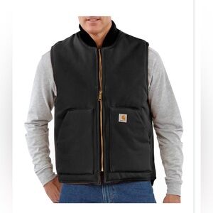 Carhartt Men’s Black Work Vest - Insulated Zip Front